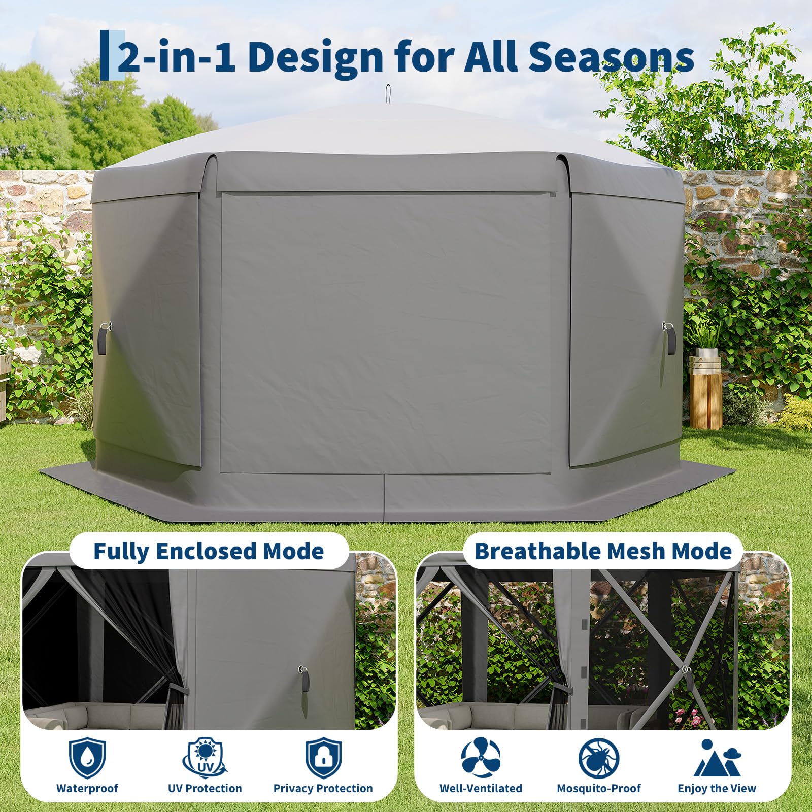 Sturdy GarveeLife steel frame offers durable stability for outdoor use
