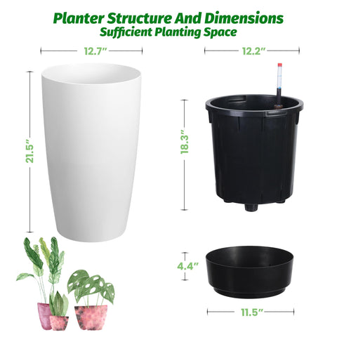 GarveeLife tall planter with automatic watering supports consistent plant care.