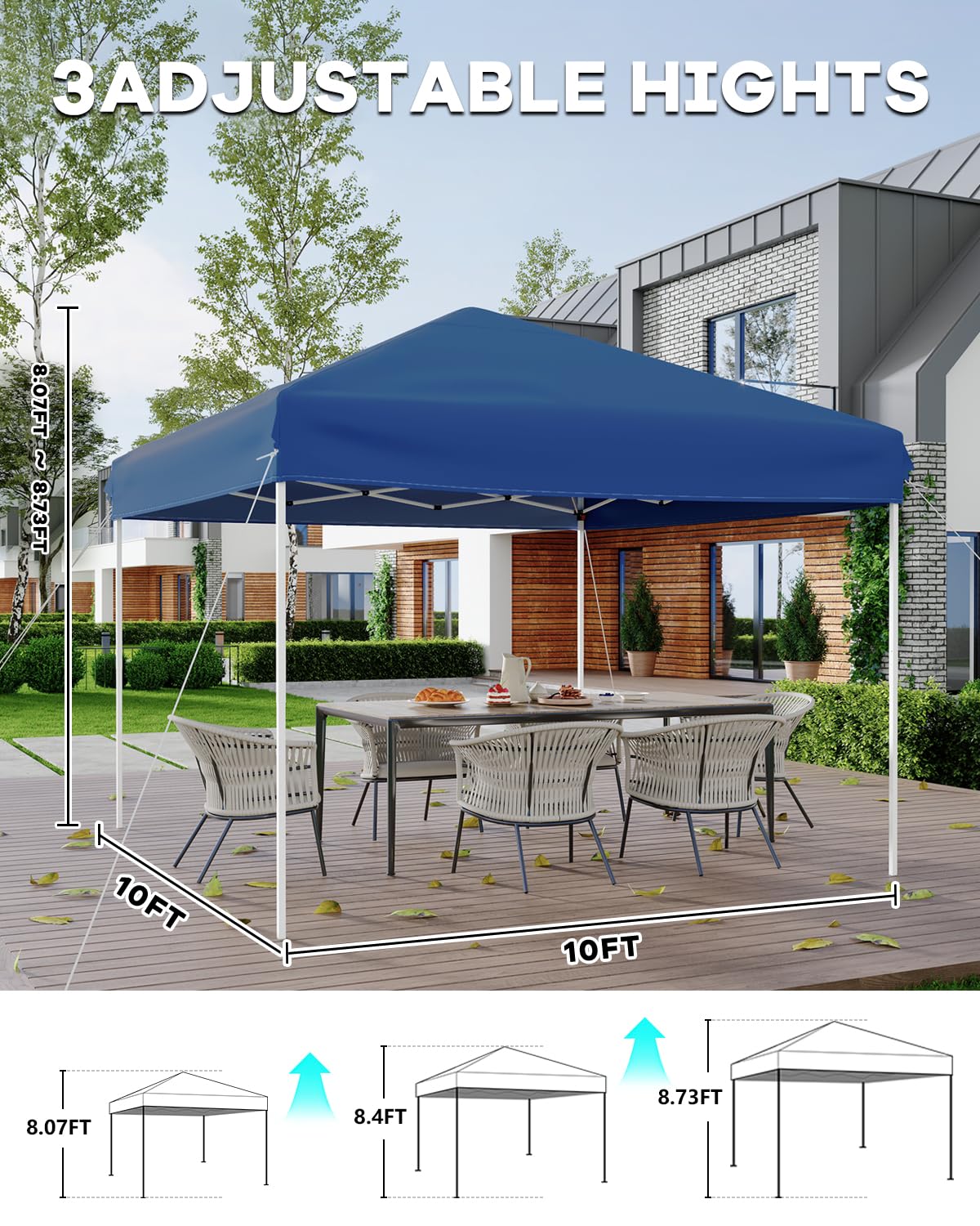 GarveeLife waterproof canopy top for rain-ready shade