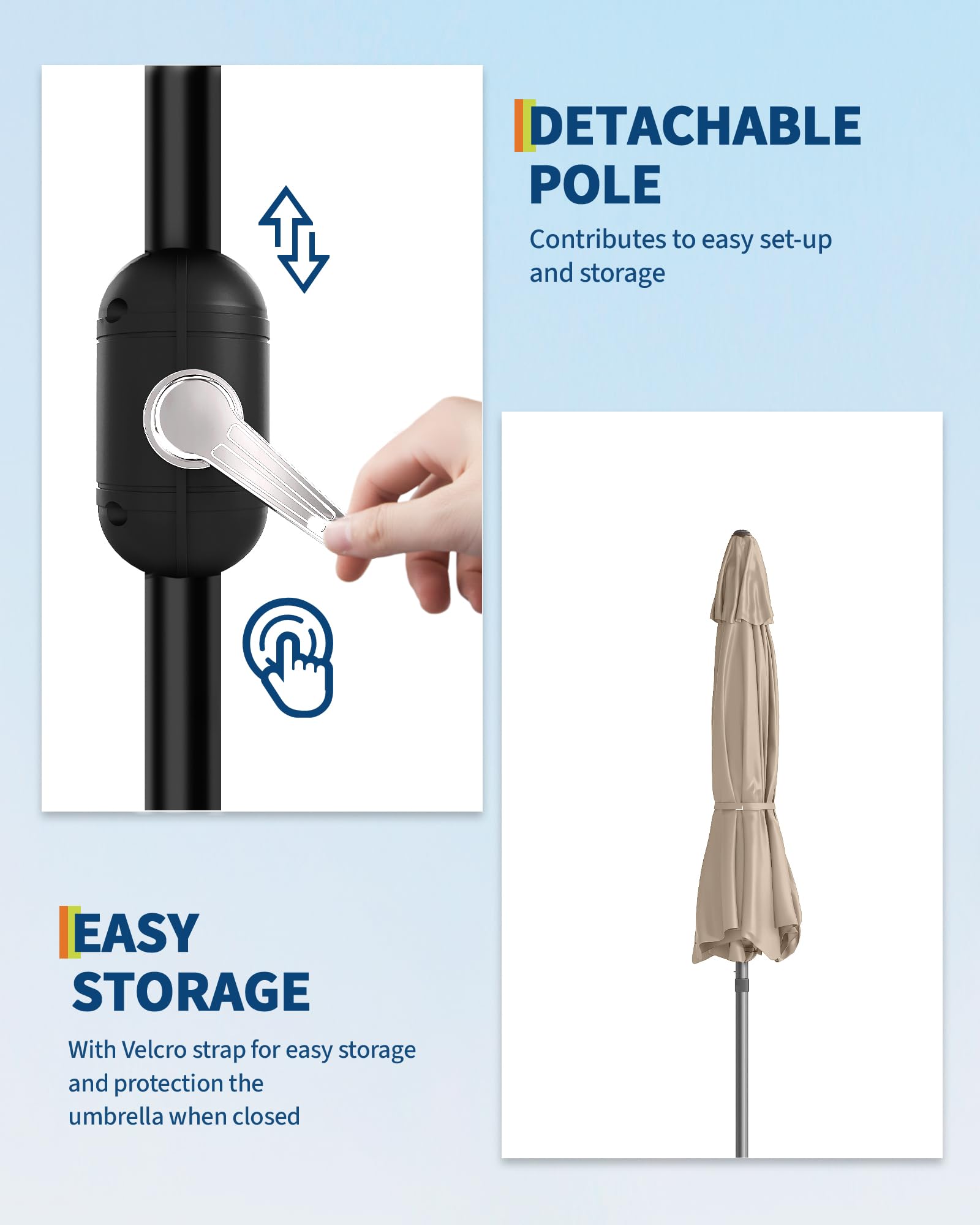 GarveeLife waterproof polyester canopy keeps you dry in light rain.