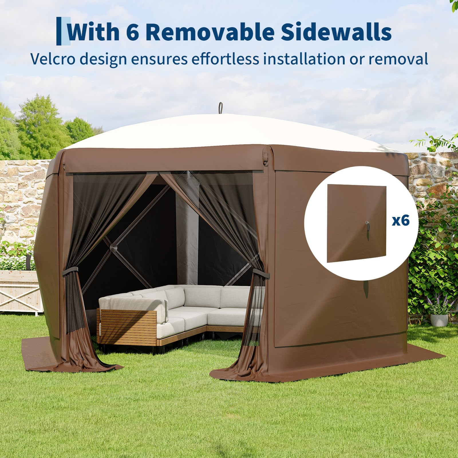 GarveeLife six wind cloths offer privacy and wind protection.