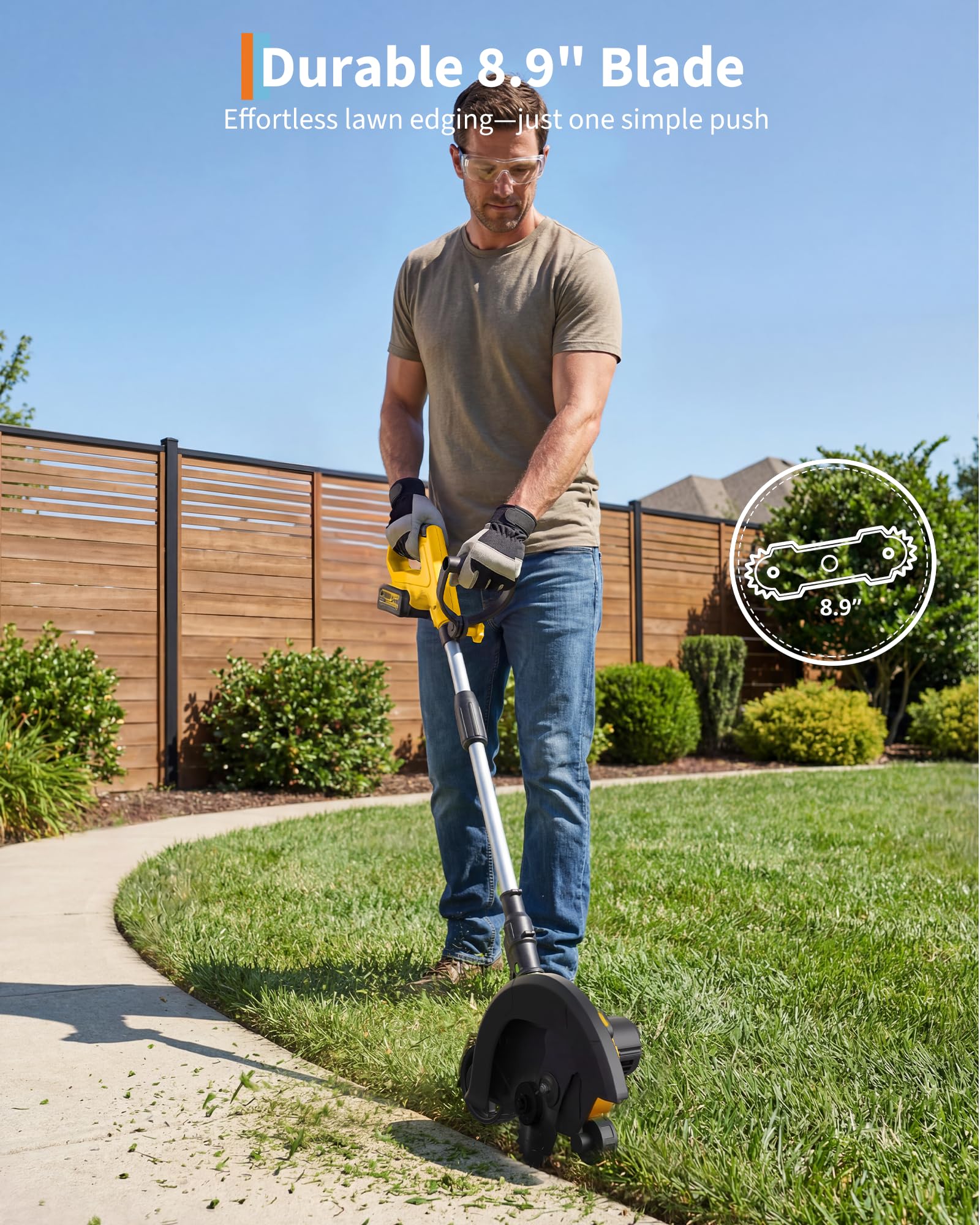 GarveeTech 20V battery powered edger for extended backyard edging sessions.