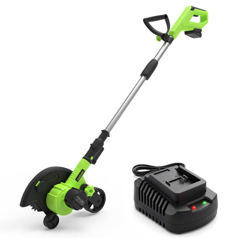 GarveeTech 20V cordless lawn edger with 9-inch blade for precise edge lines along sidewalks