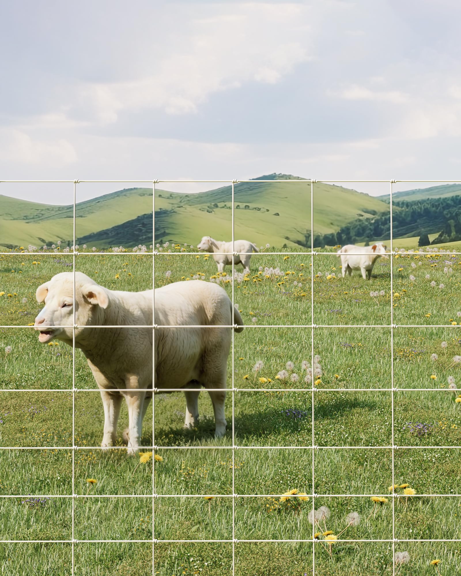 GarveeTech 9GA fence mesh closeup showing rugged construction for durable livestock protection.