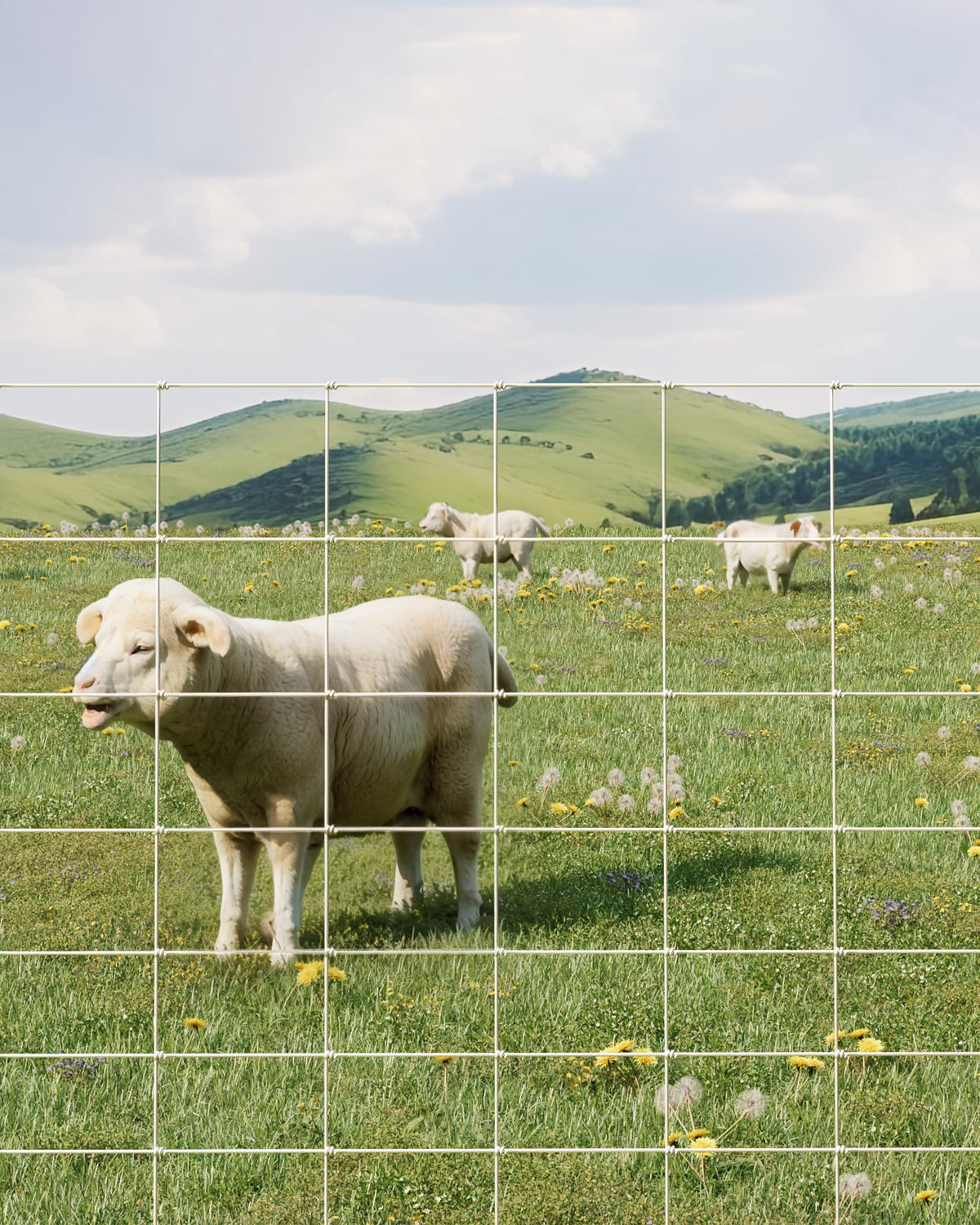 GarveeTech 9GA fence mesh closeup showing rugged construction for durable livestock protection.