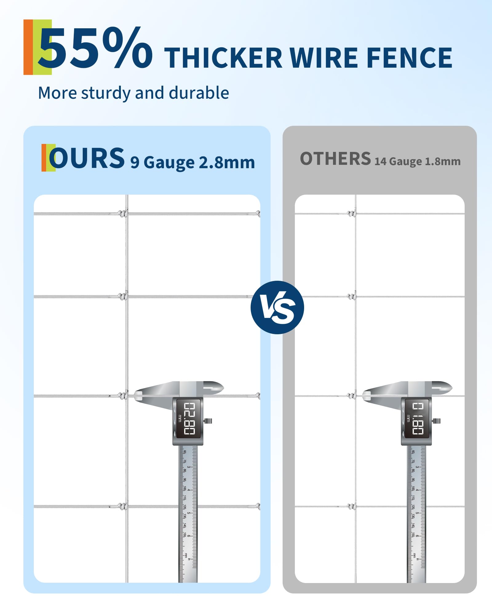 GarveeTech fence zinc-coated finish visible, resistant to rust for pasture longevity.