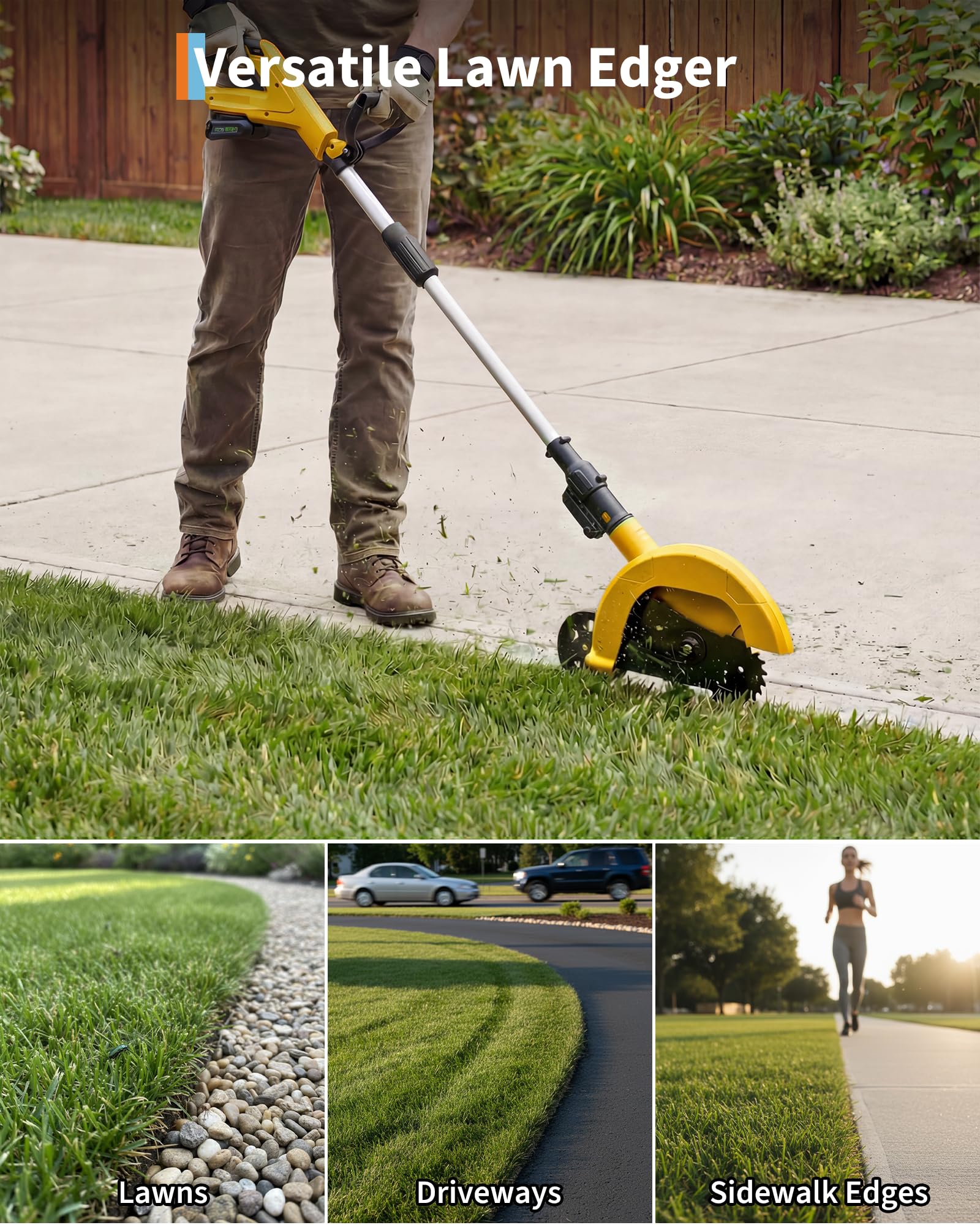 GarveeTech lawntrencher edger attachment for controlled trenching along borders.
