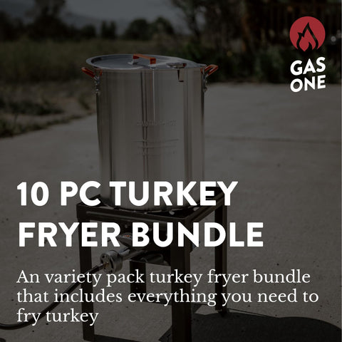 Gas One 10QT fish fryer pot ready for seafood frying outdoors