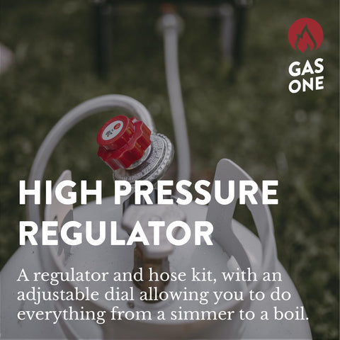 Gas One 2113 adjustable regulator offering 0–20 PSI for precise flame control