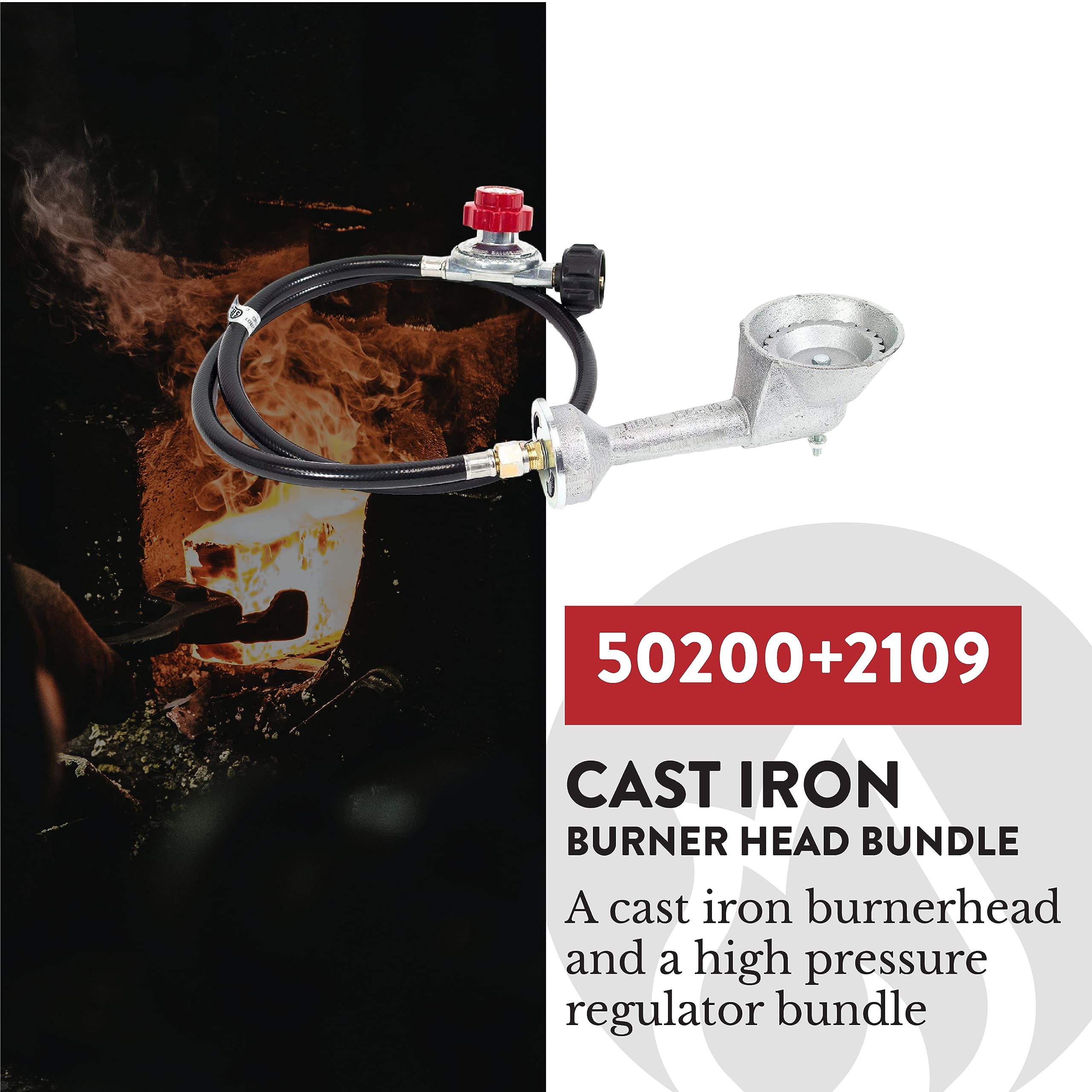 Gas One air shutter and spring included for precise flame control.