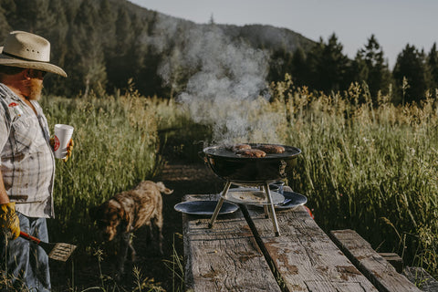 Gas One backyard party setup demonstrates quick setup and portability.
