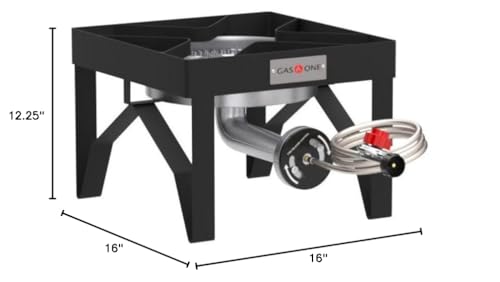 Gas One burner dimensions 15.5 x 12 inches for compact setup.