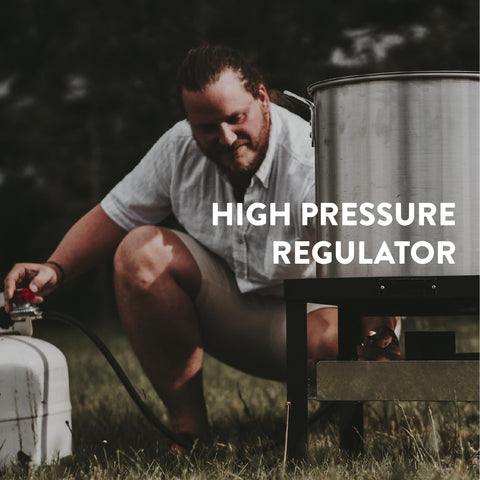 Gas One high-pressure regulator ensures safe operation during large boil sessions.