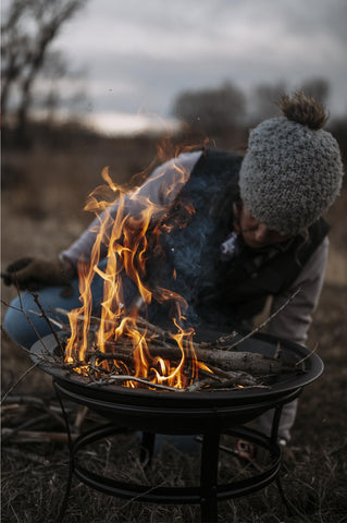 Compact Gas One fire pit on porch or deck