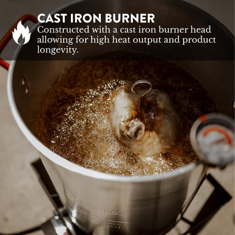 Gas One sturdy burner stand providing stable outdoor frying support