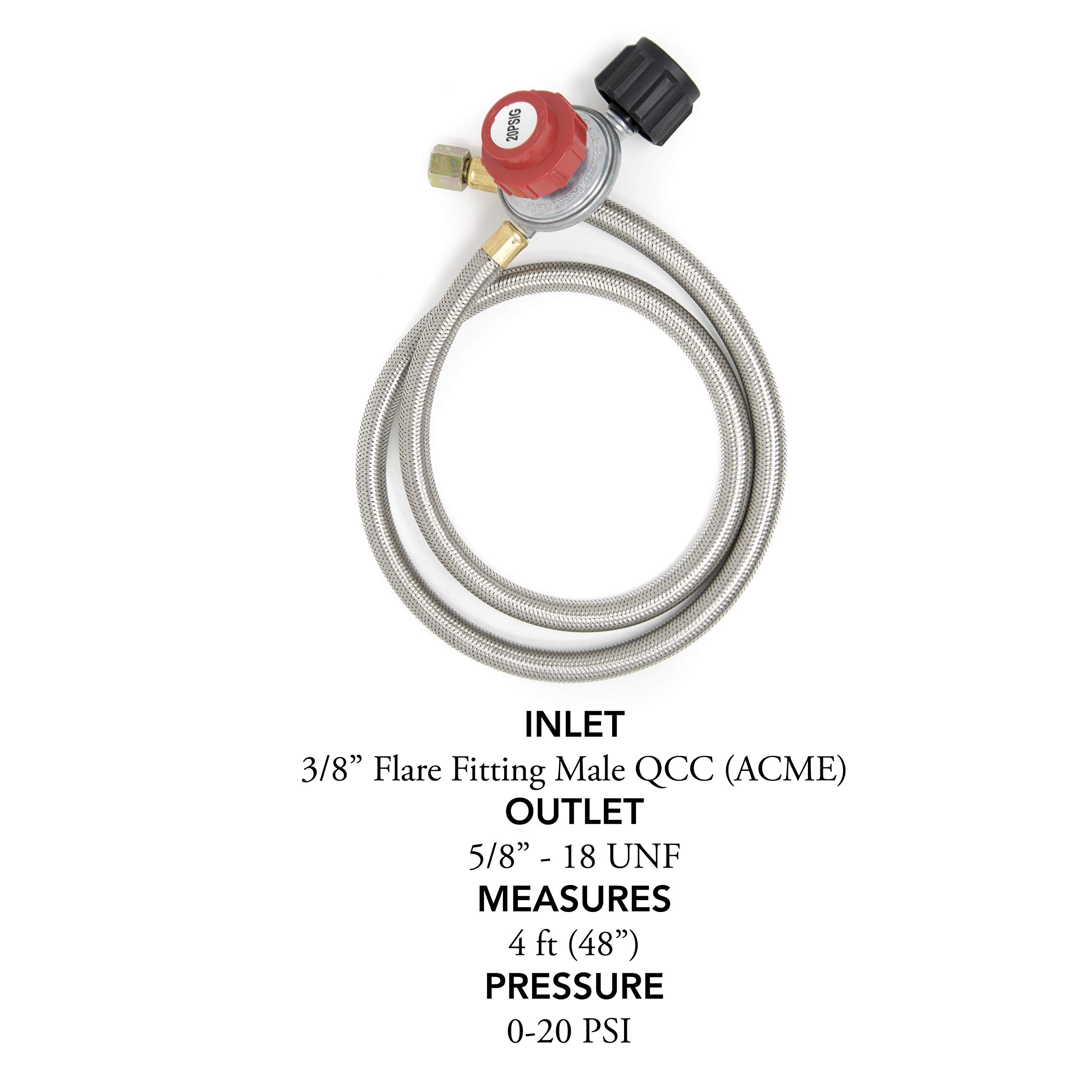 Gas One Type-1 QCC-1 tank connection for universal propane compatibility.