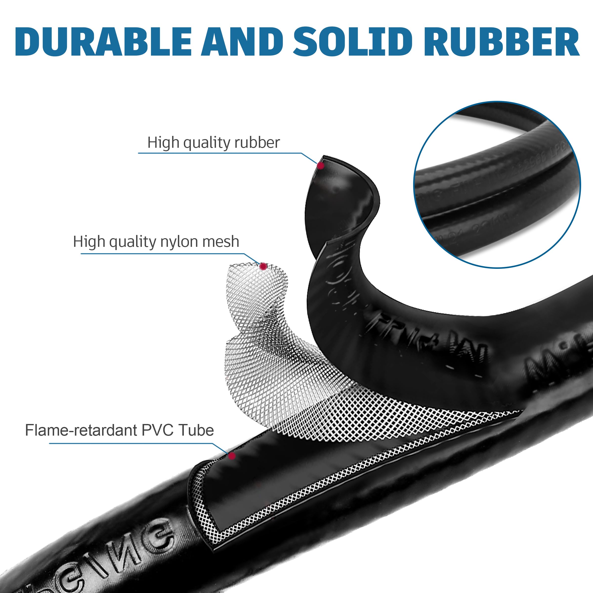 GasSaf hose connecting to a 4-port tee for auxiliary propane supply.