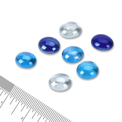 GasSaf blended fire glass beads Caribbean blue enhance mood lighting in fireplaces.