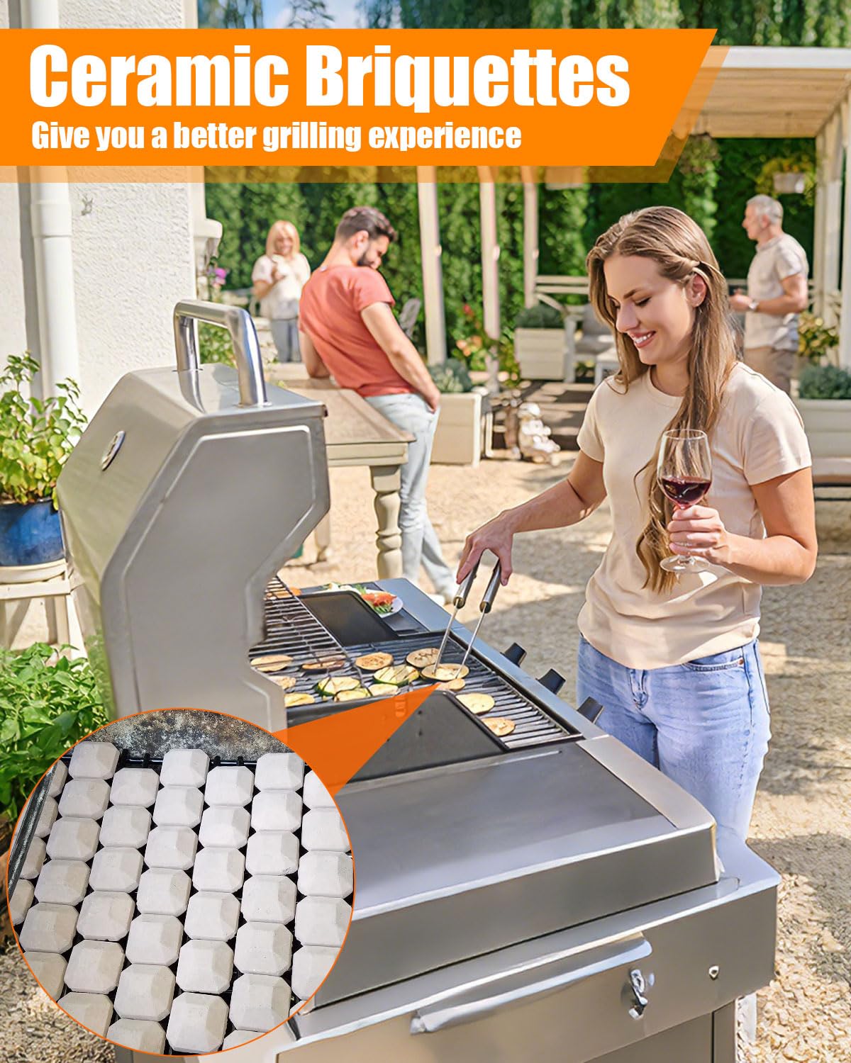 GasSaf ceramic briquettes self clean after high heat cooking
