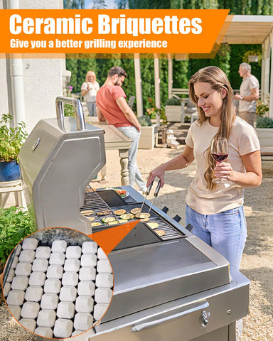 GasSaf ceramic briquettes self clean after high heat cooking