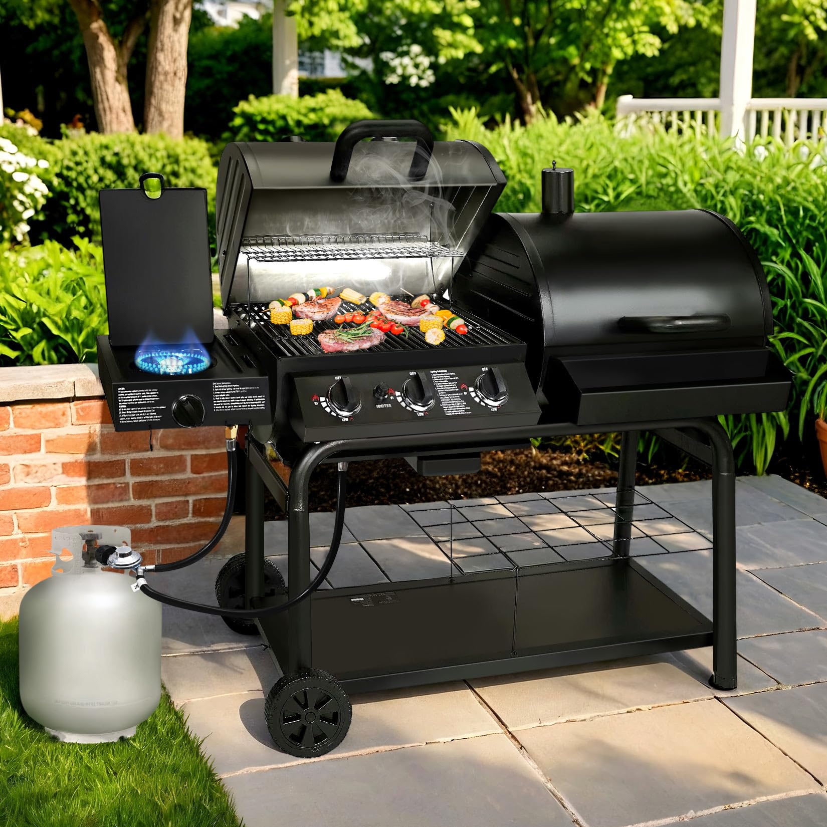 GasSaf outdoor cooking setup enables versatile patio meals and gatherings.
