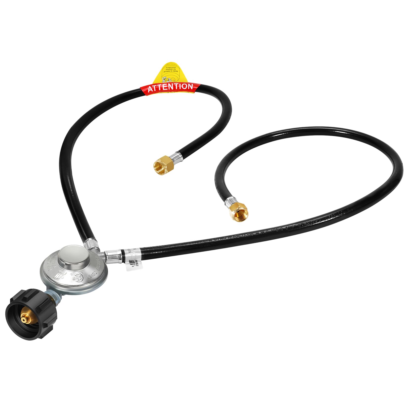 GasSaf regulator assembly 3ft enables a stable dual-appliance setup.