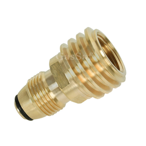 GasSaf brass construction close-up shows durable, corrosion-resistant design.