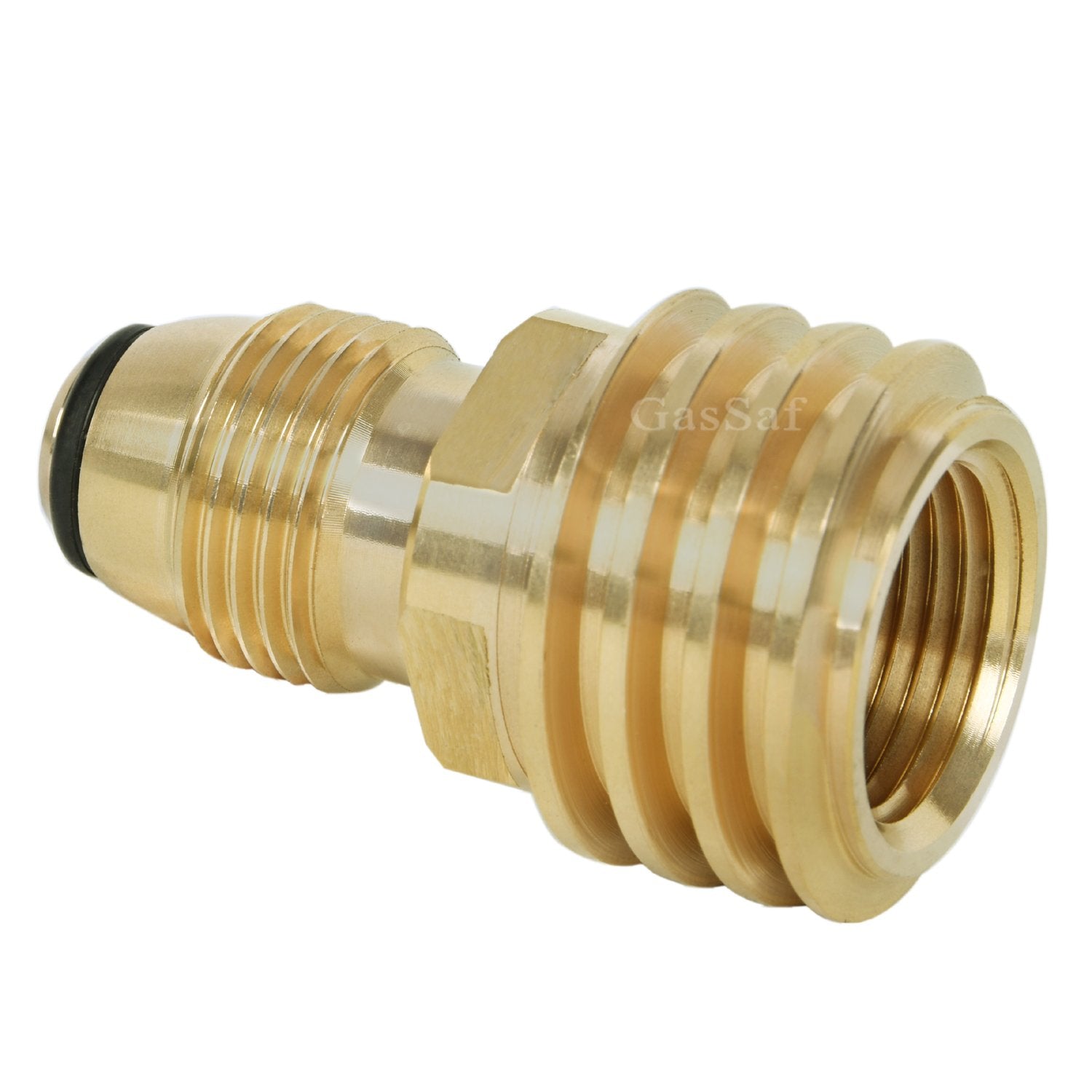 GasSaf adapter demonstrates tool-free installation on a regulator.