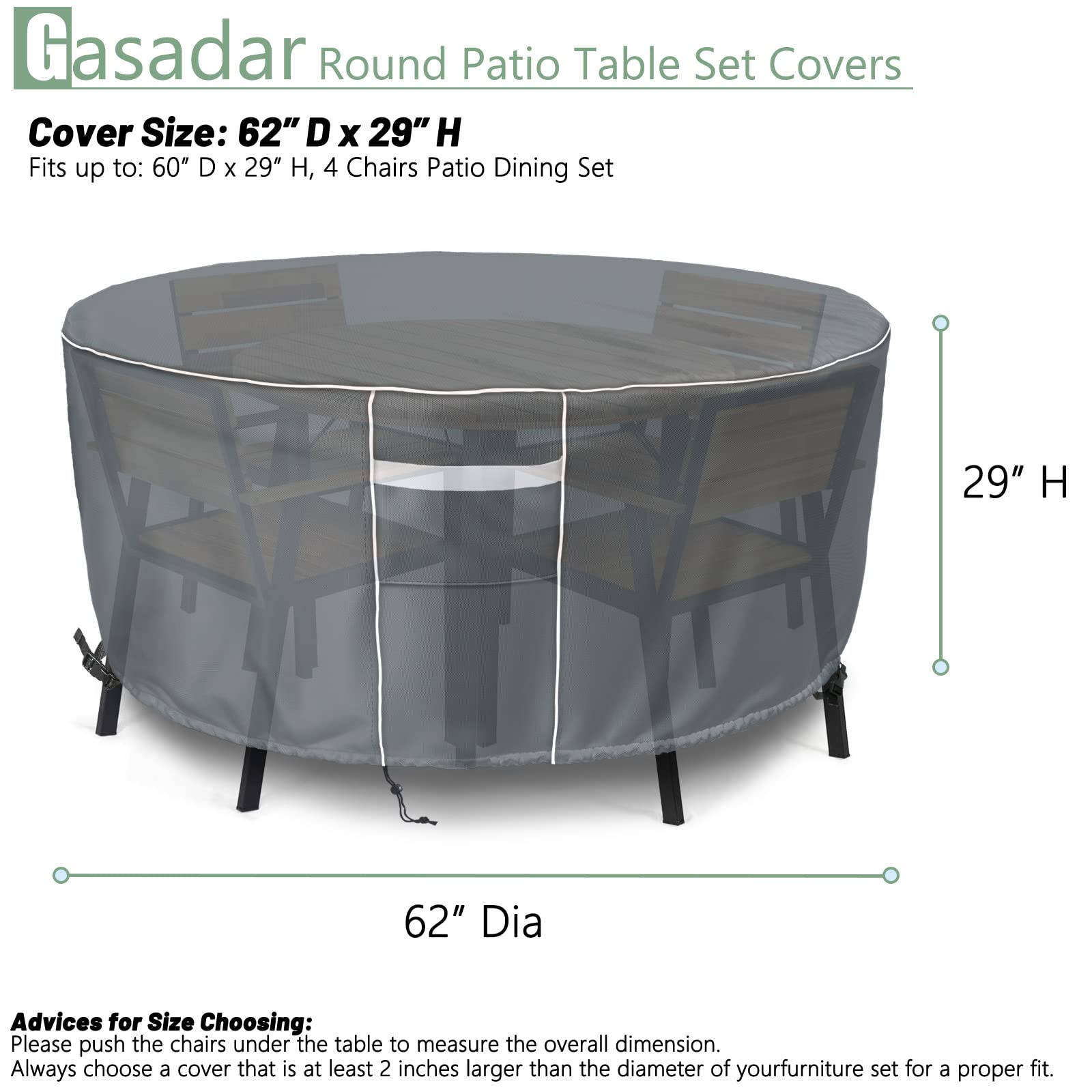 Gasadar cover made from 600D waterproof fabric in grey
