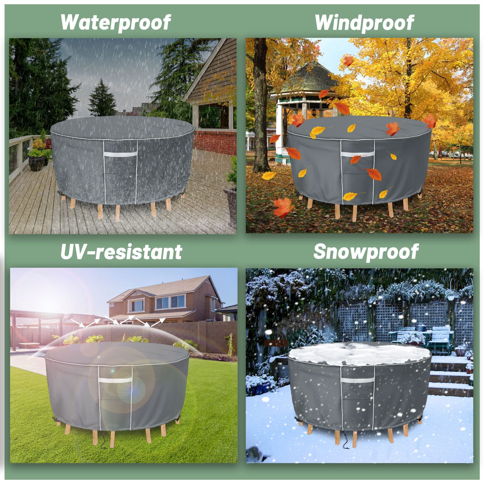 Gasadar round cover handles aiding easy setup and removal