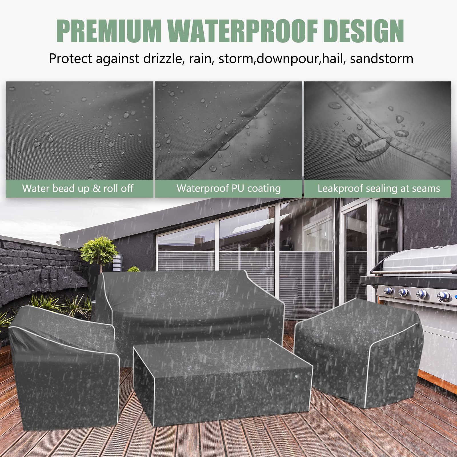 Gasadar loveseat cover guards the 52x30x30 seating area from sun and debris