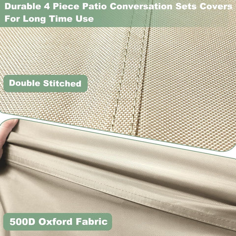 Gasadar loveseat cover visible, designed to shield seating from rain and sun