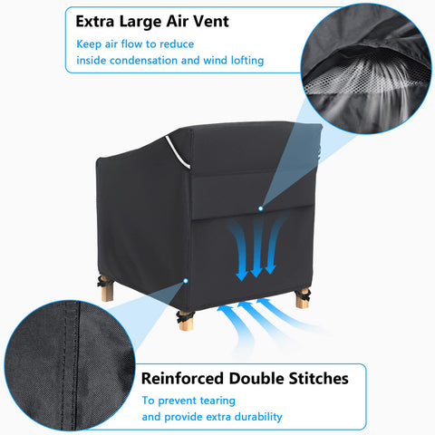 Gasadar strap buckles and drawstring secure the cover against wind.