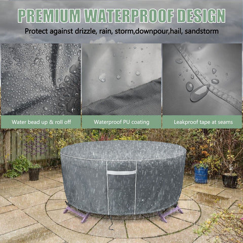 Gasadar windproof round cover with air vents to reduce condensation