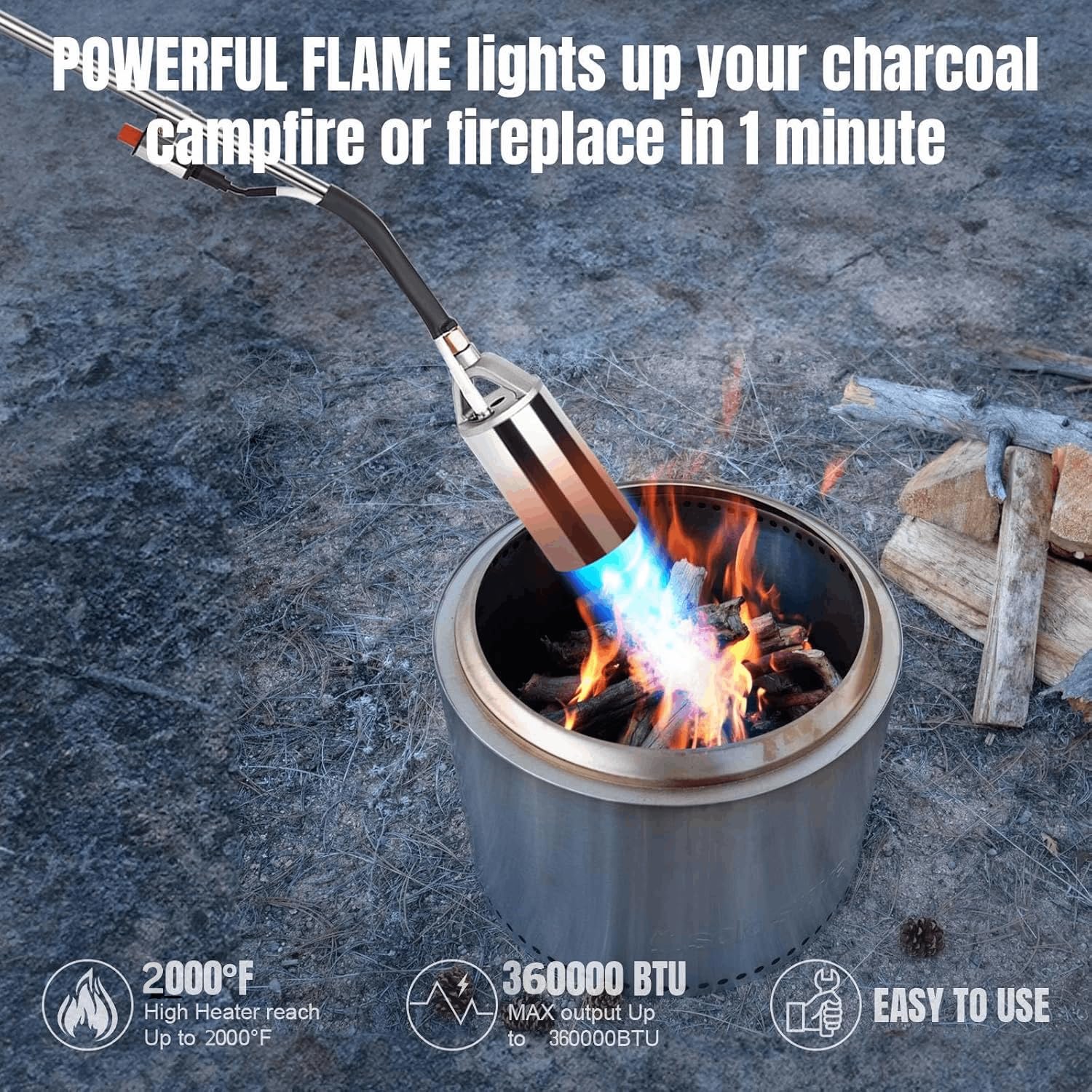GasBRUH eight-point-eight-foot hose enables outdoor propane setup.