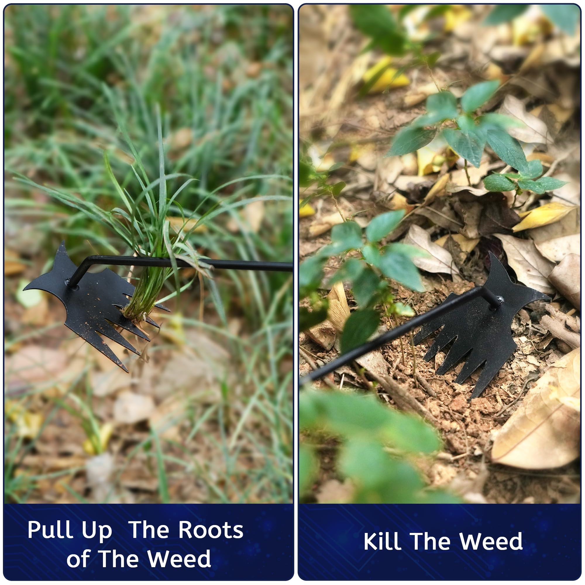 GasBRUH heavy-duty weeding rake helps remove stubborn weeds.