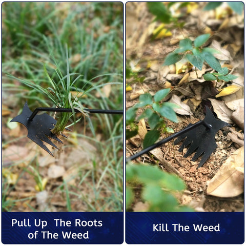 GasBRUH heavy-duty weeding rake helps remove stubborn weeds.