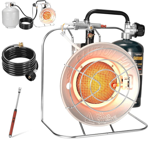 GasBRUH outdoor heater front view for reliable backyard warmth and cooking.