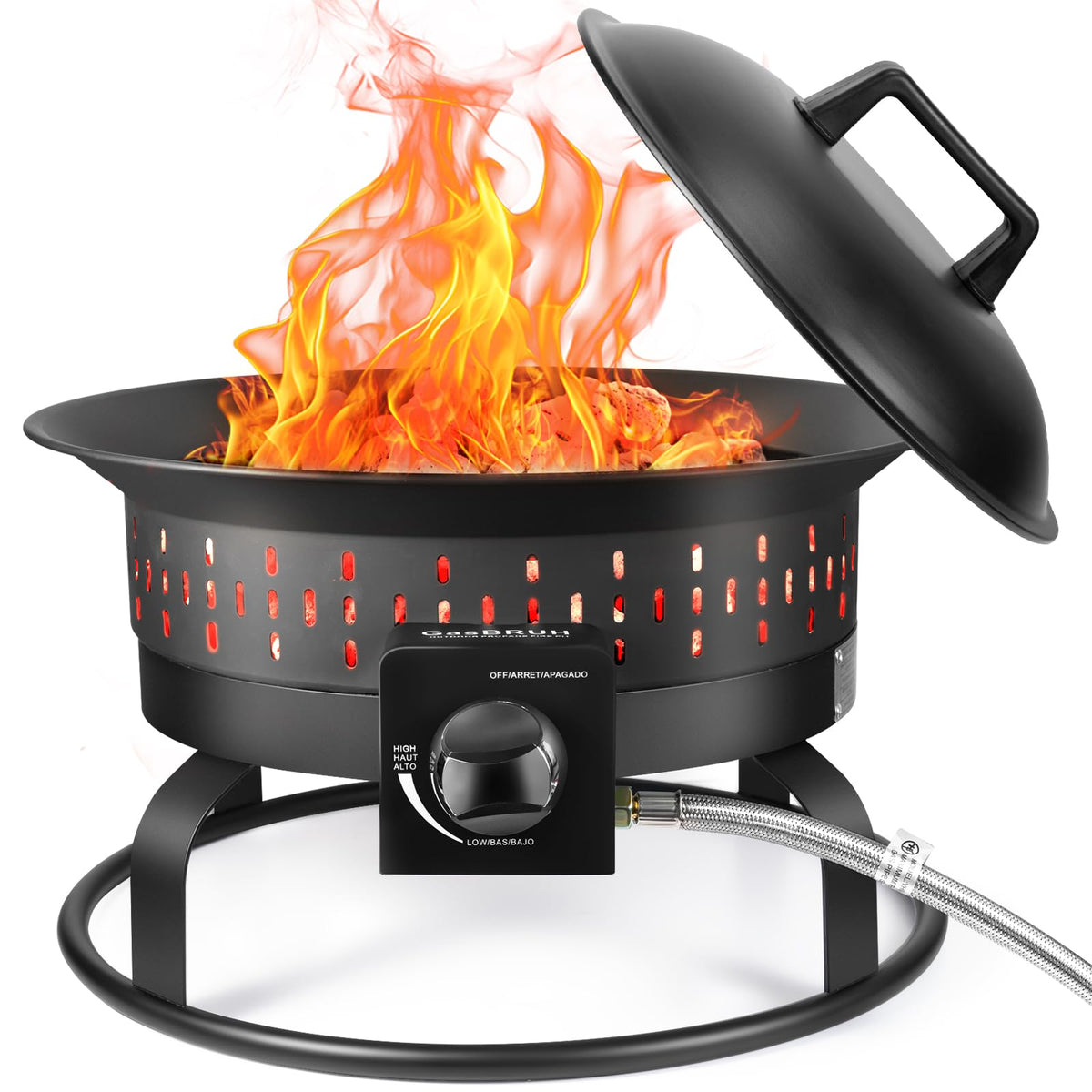 GasBRUH 19 inch outdoor propane fire pit ready for patio gatherings