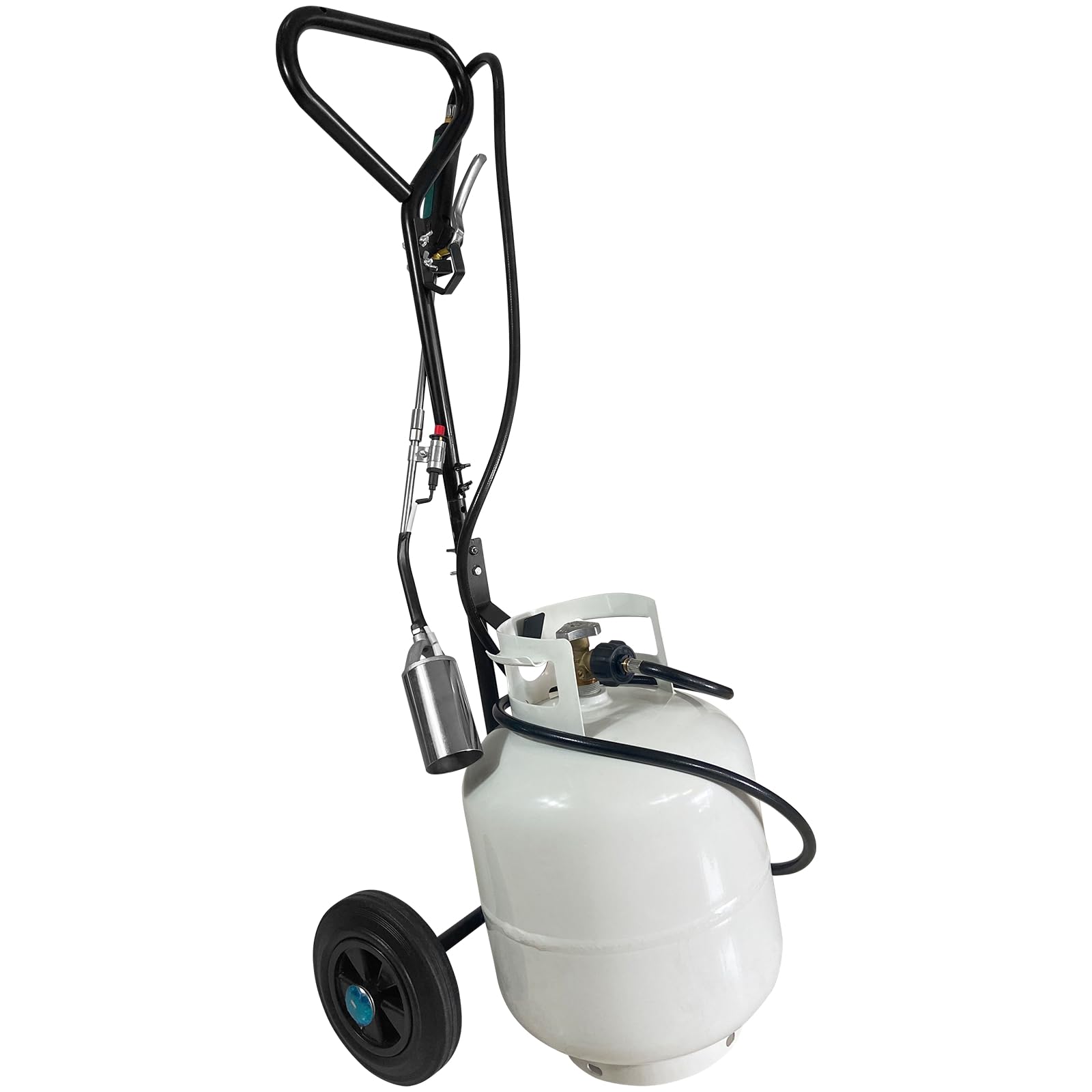 GasBRUH propane tank dolly with wheels for easy transport of 20 lb cylinders.