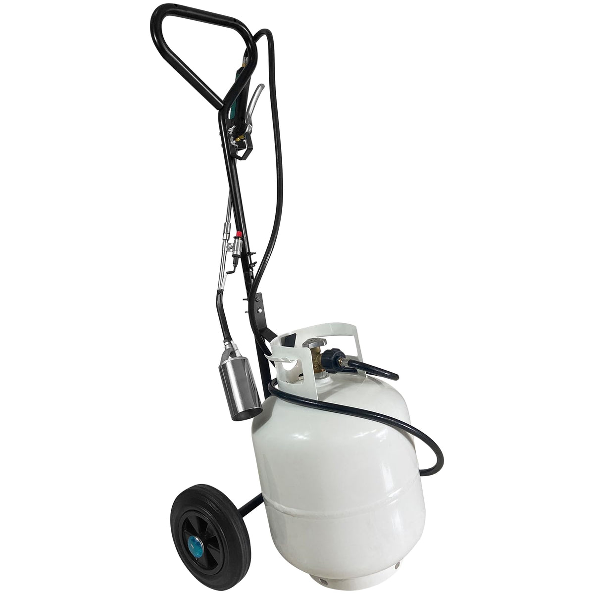 GasBRUH propane tank dolly with wheels for easy transport of 20 lb cylinders.