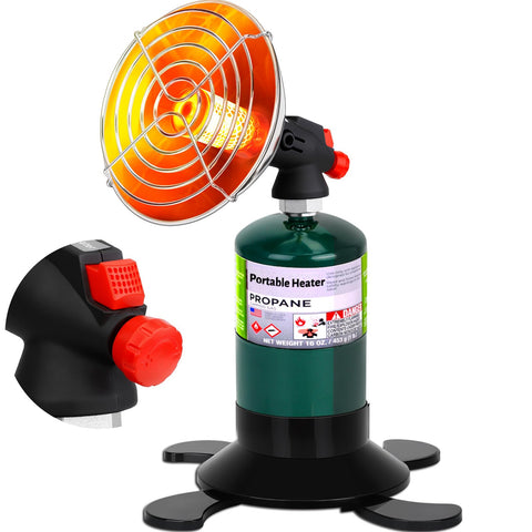 GasCalorix portable heater on campsite table for instant warmth