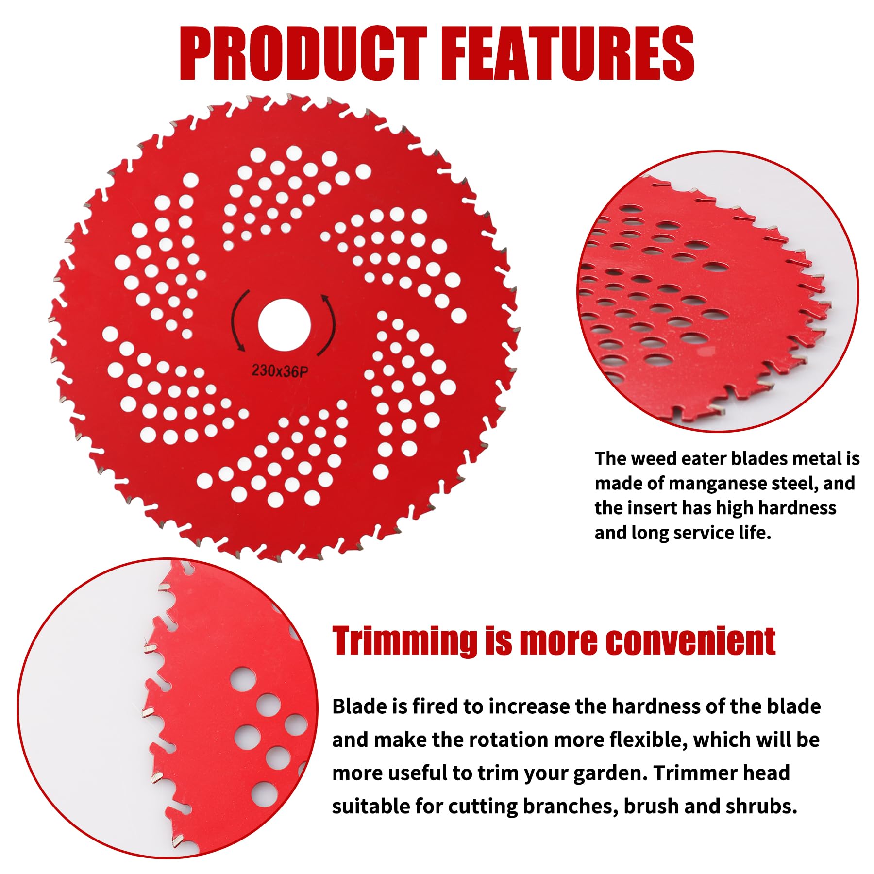Gashwer 10x80t brush cutter blade ready for dense brush clearing.