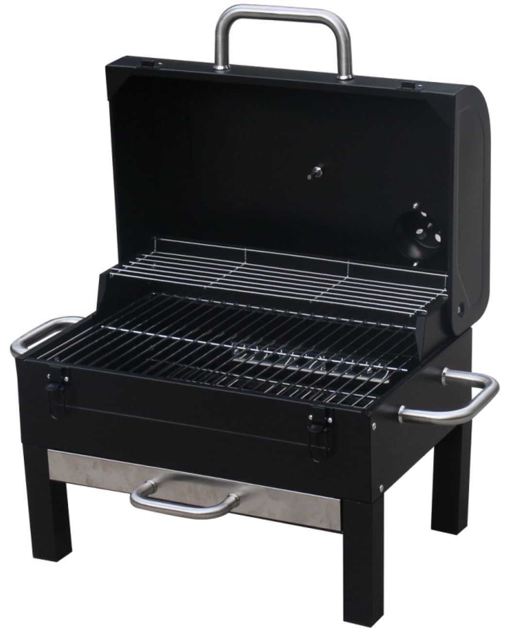 Gas One 2-tier grill area provides extra cooking space for group meals.