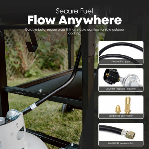 GasOne 3 ft propane hose with Type-1 connection for outdoor, tailgate setup.