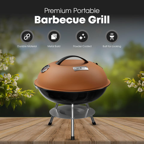 Gas One compact charcoal grill side view ideal for small patios and camping
