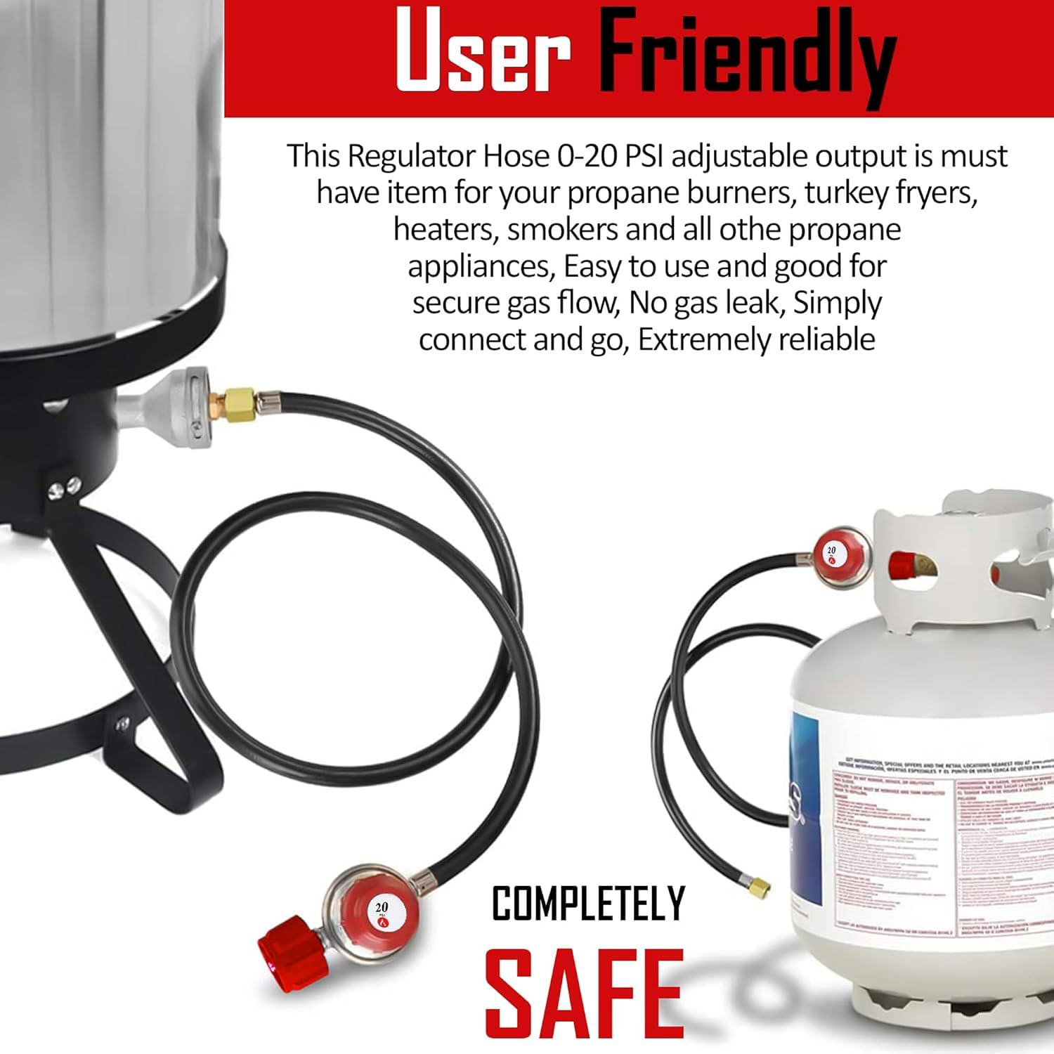 Gas One QCC-1 tank connection enables compatibility with newer propane tanks.
