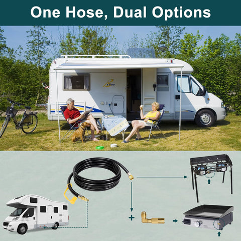 GASPRO 12-foot flexible hose for versatile campsite layouts
