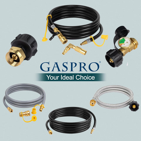GasPro 12-foot hose in use keeps the grill at a comfortable distance.