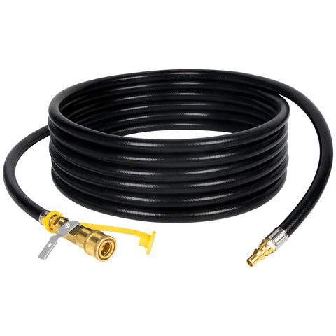 GASPRO 12ft RV propane hose quick-connect setup for flexible grilling away from the motorhome.